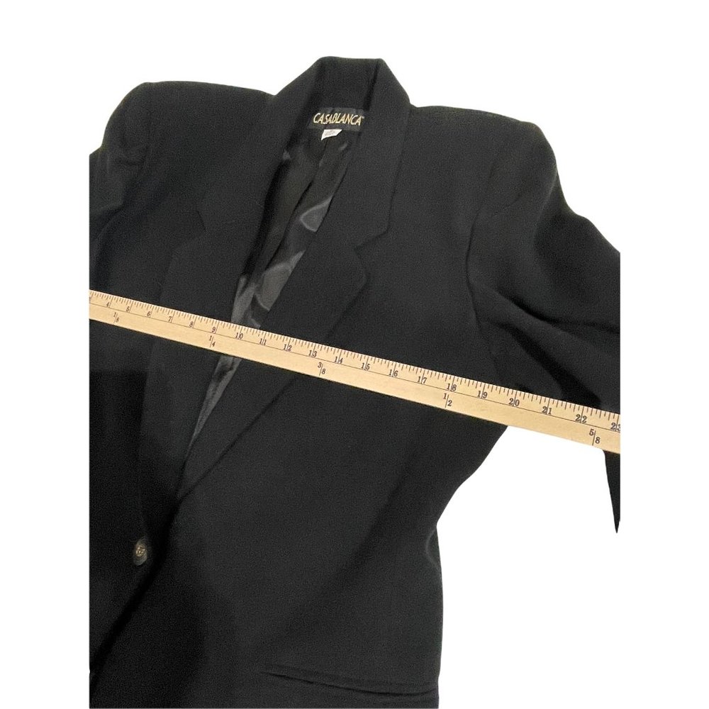 Vintage Casablanca Single Breasted Wool Cashmere Blazer Black Womens Size 12 - Picture 5 of 12